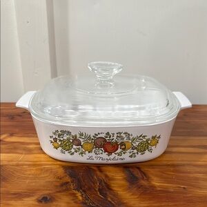 Vintage Corning Ware LA MARJOLAINE Spice of Life Casserole Dish w/ Lid